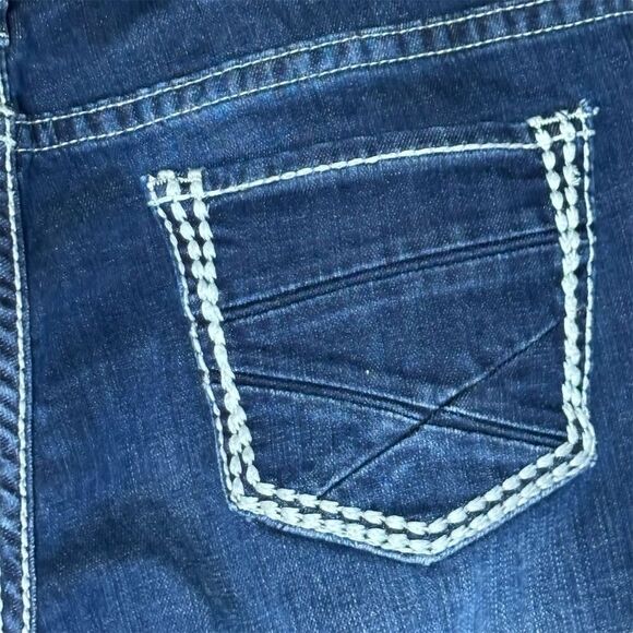 Rock & Roll Cowgirl Women's Wide-Leg Jeans 32x32 dark Wash Blue Denim - Picture 8 of 12
